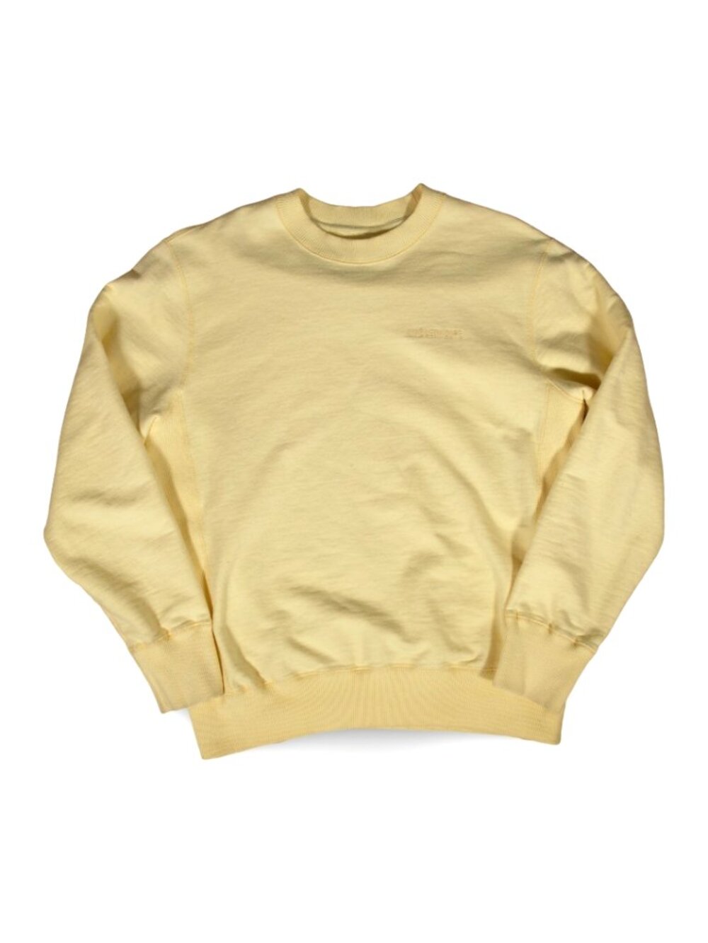 Aime Leon Dore Pastel Yellow Basic Embroidered Spell Out Logo Crewneck
